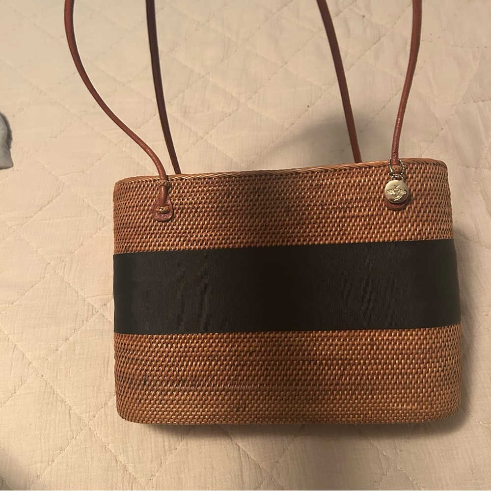 Tan and Black Woven Bosom Buddy Bag - Picture 6 of 10